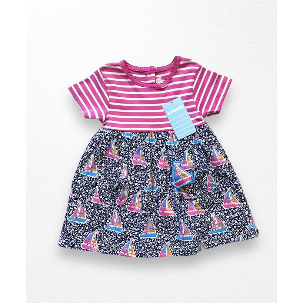 NWT JoJo Maman Bebe Sailboat Dress, Size 12-18 Months